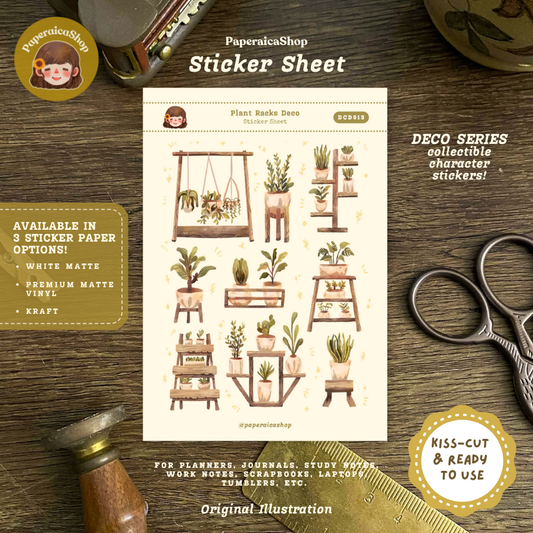 Cute Plant Rack Decorative Sticker Sheet DCD013