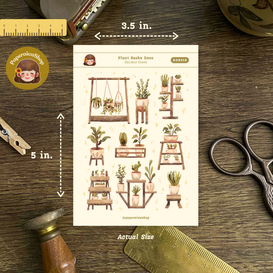 Cute Plant Rack Decorative Sticker Sheet DCD013