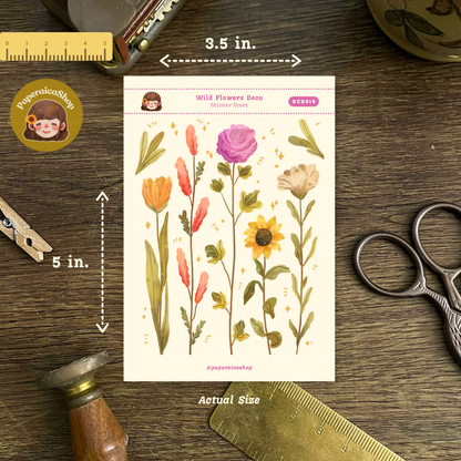 Wild FlowerS Decorative Sticker Sheet DCD014