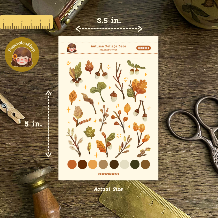Cute Autumn Foliage Planner Decorative Sticker Sheet DCD016