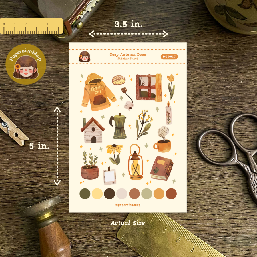 Cute Cozy Autumn Planner Decorative Sticker Sheet DCD017