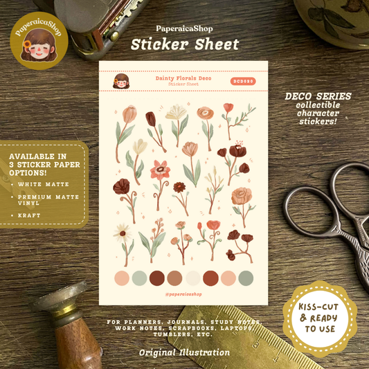 Dainty Florals Decorative Sticker Sheet DCD020