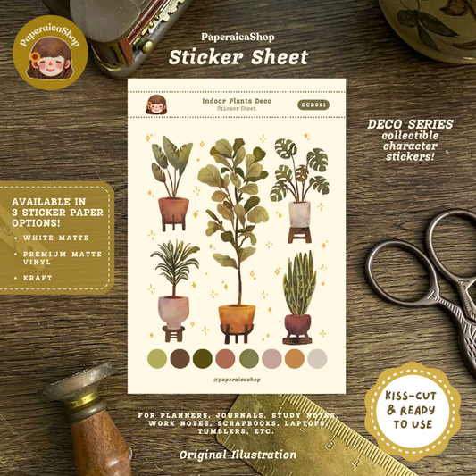 Indoor Plants Decorative Sticker Sheet DCD021
