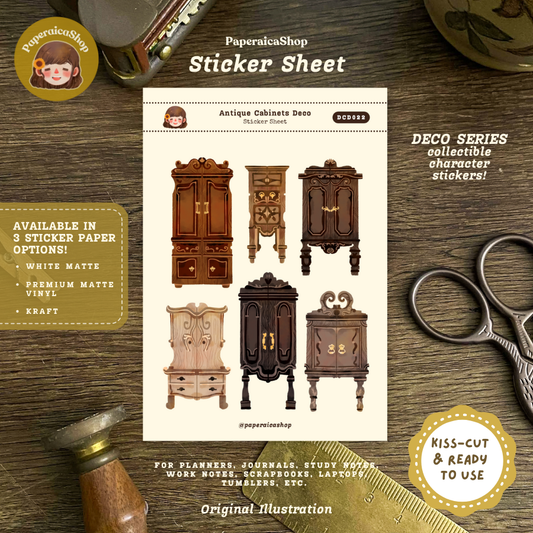 Cute Antique Decorative Sticker Sheet DCD022
