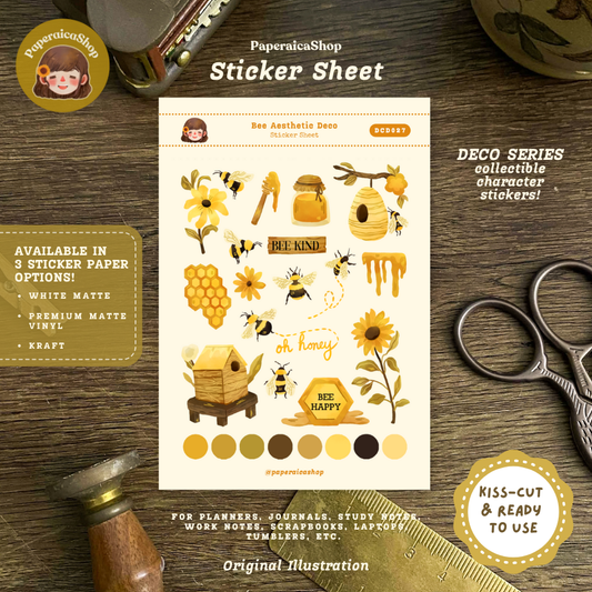 Bee Aesthetic Decorative Sticker Sheet DCD027