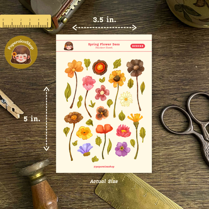Spring Flowers Decorative Sticker Sheet DCD028