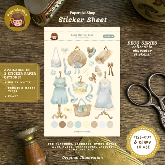 Dolly Spring Decorative Sticker Sheet DCD032