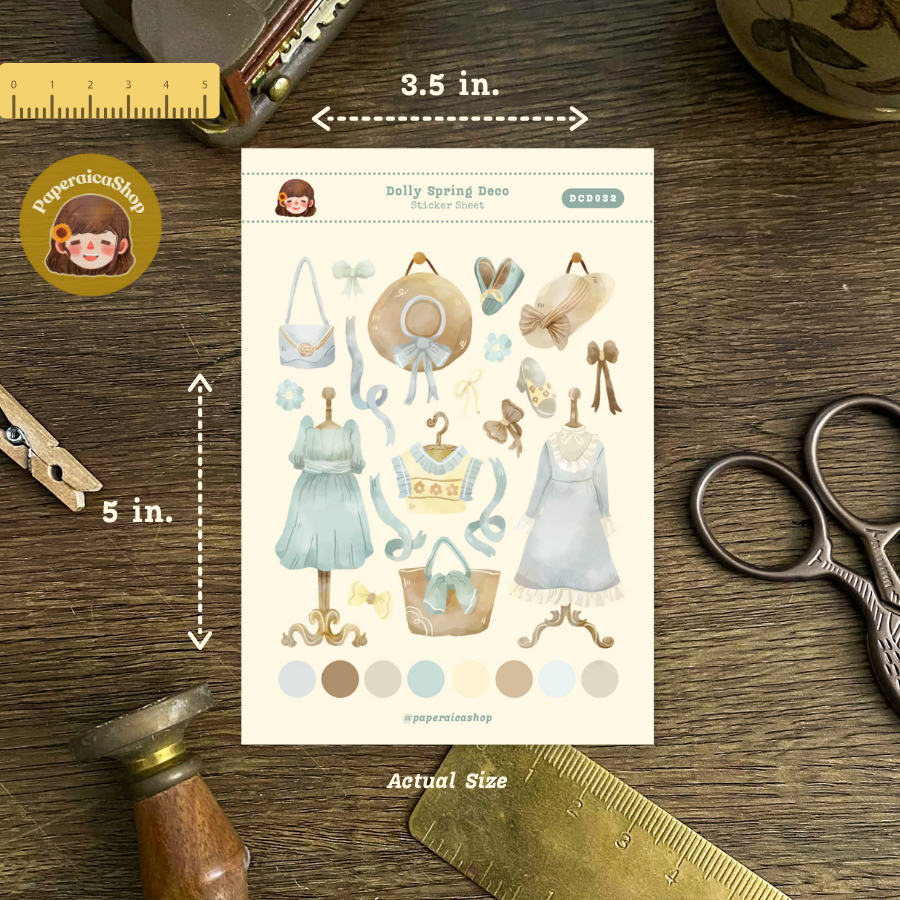 Dolly Spring Decorative Sticker Sheet DCD032