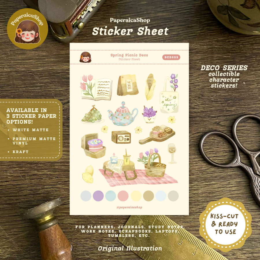 Spring Picnic Decorative Sticker Sheet DCD033