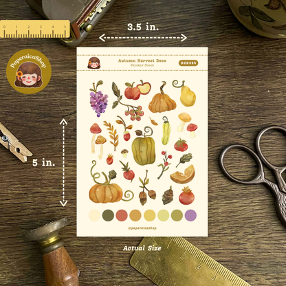 Autumn Harvest Decorative Sticker Sheet DCD034