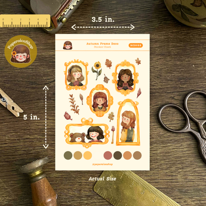 Autumn Frame Girls Decorative Sticker Sheet DCD035