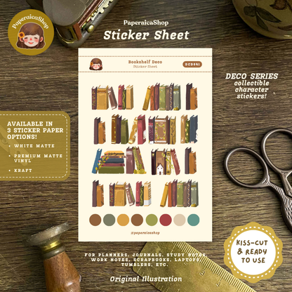 Bookshelf Decorative Sticker Sheet DCD041