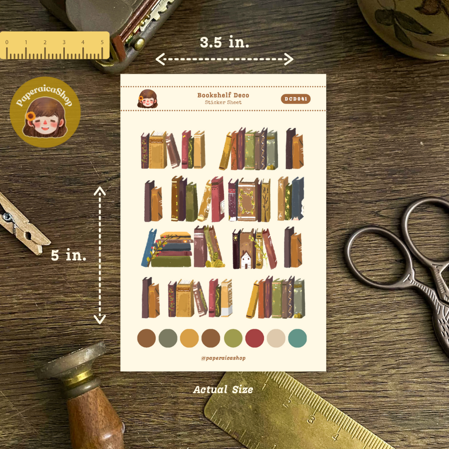 Bookshelf Decorative Sticker Sheet DCD041