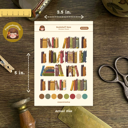 Bookshelf Decorative Sticker Sheet DCD041