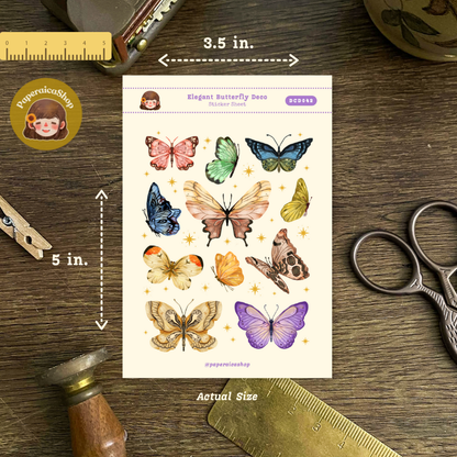 Elegant Butterflies Decorative Sticker Sheet DCD042