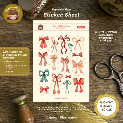 Fairy Ribbons Decorative Sticker Sheet  DCD043