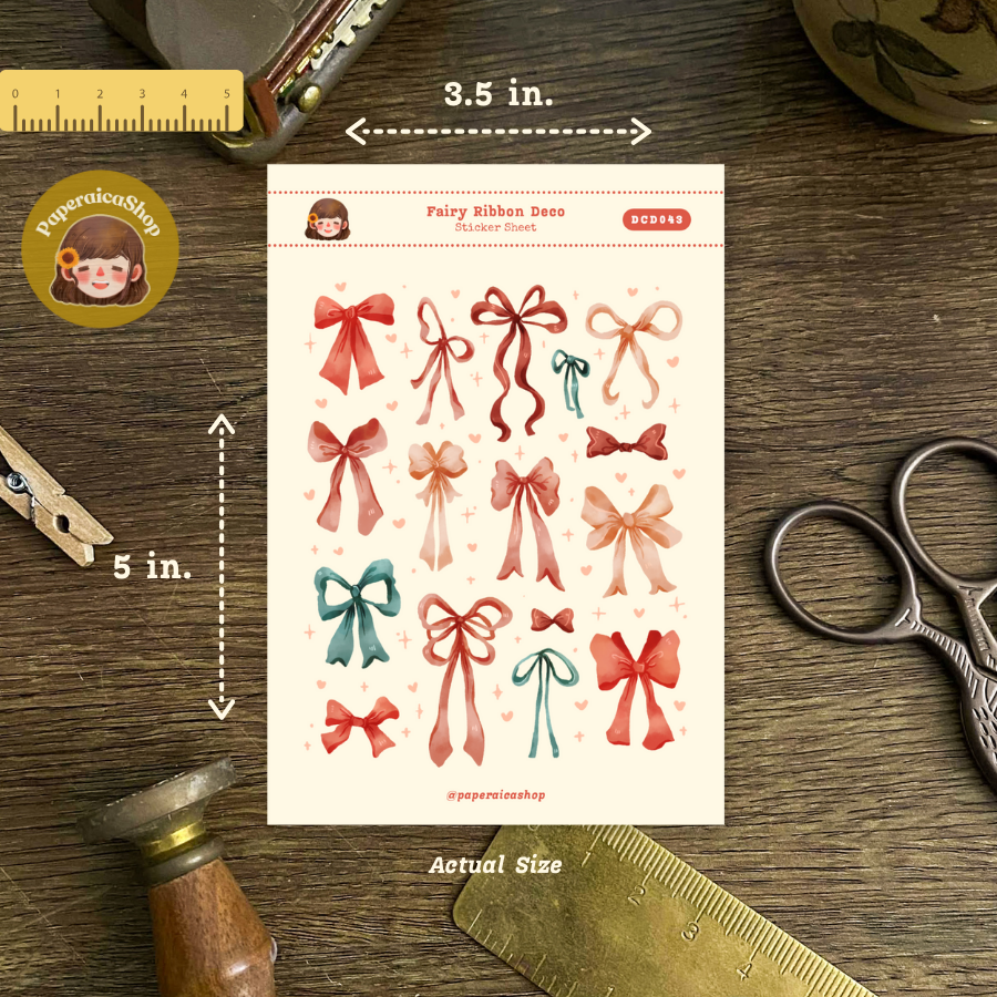 Fairy Ribbons Decorative Sticker Sheet  DCD043