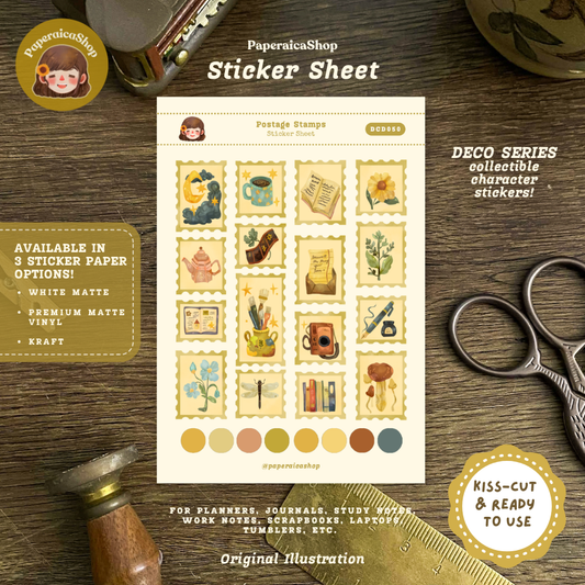 Postage Stamps Decorative Sticker Sheet DCD050