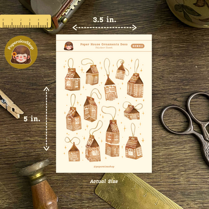 Paper House Ornaments Decorative Sticker Sheet DCH011