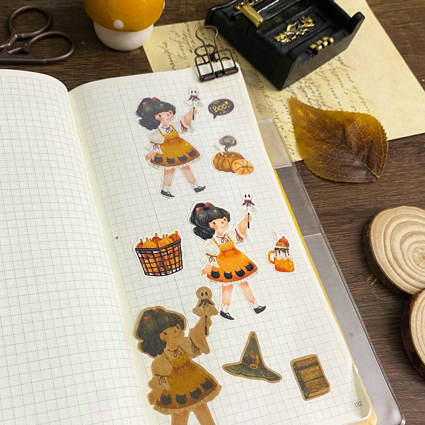 Cute Book Girl Maica Decorative Sticker Sheet MCD005