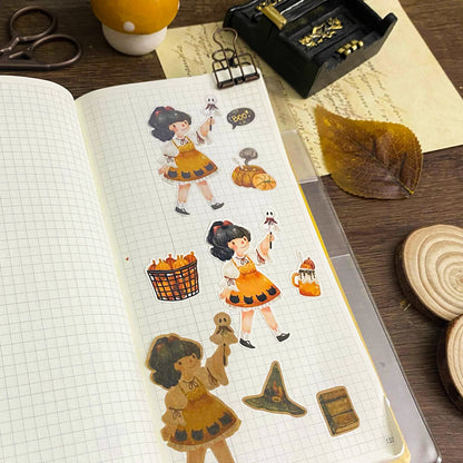 Cute Book Girl Maica Decorative Sticker Sheet MCD005