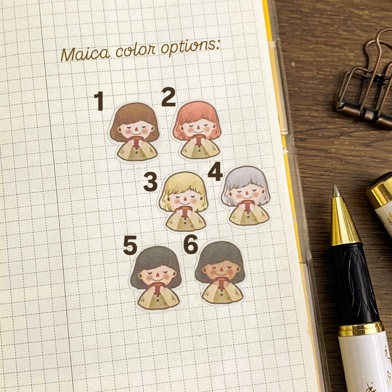 Happy Thoughts Mood Stickers, Happy Girl Stickers, Positive Girl Stickers MS033