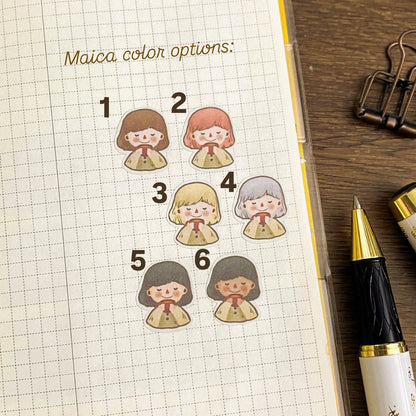 Happy Thoughts Mood Stickers, Happy Girl Stickers, Positive Girl Stickers MS033