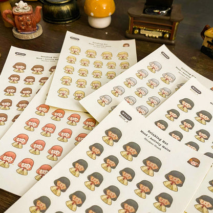 Happy Thoughts Mood Stickers, Happy Girl Stickers, Positive Girl Stickers MS033