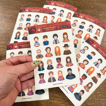 Stranger Things 5 Sticker Sheet, Stranger Things Stickers, ST Stickers | FN004 | PaperaicaShop