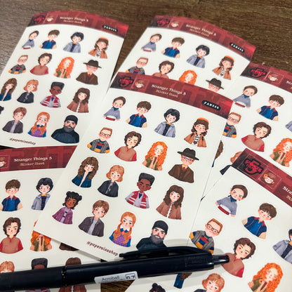 Stranger Things 5 Sticker Sheet, Stranger Things Stickers, ST Stickers | FN004 | PaperaicaShop