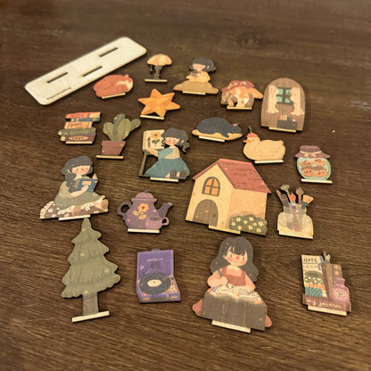 COZY HOMESTEAD SET  (MINI WOODEN STANDEE SET)