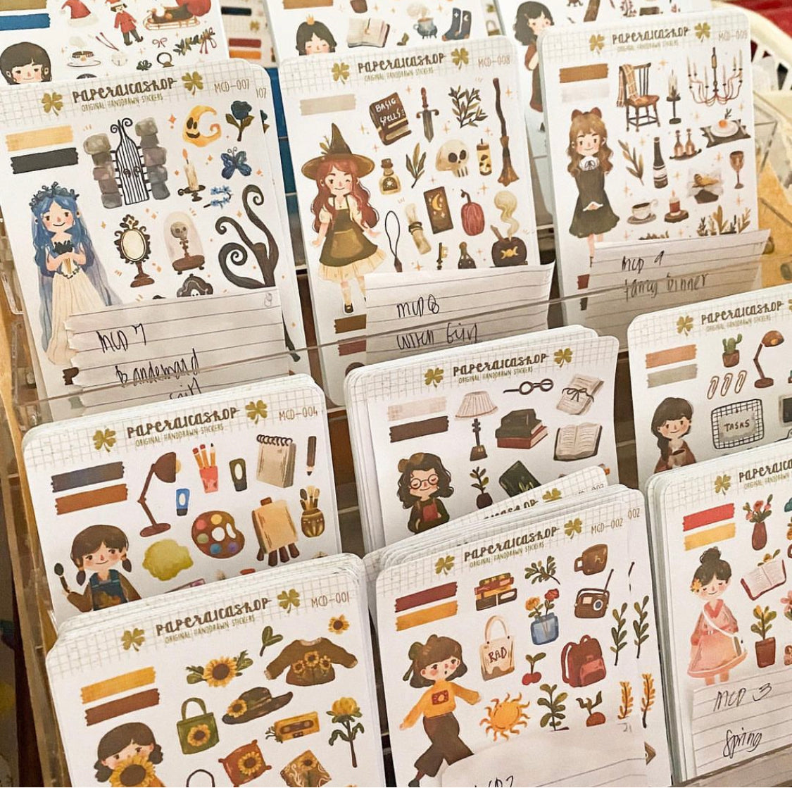 Cute Book Girl Maica Decorative Sticker Sheet MCD005