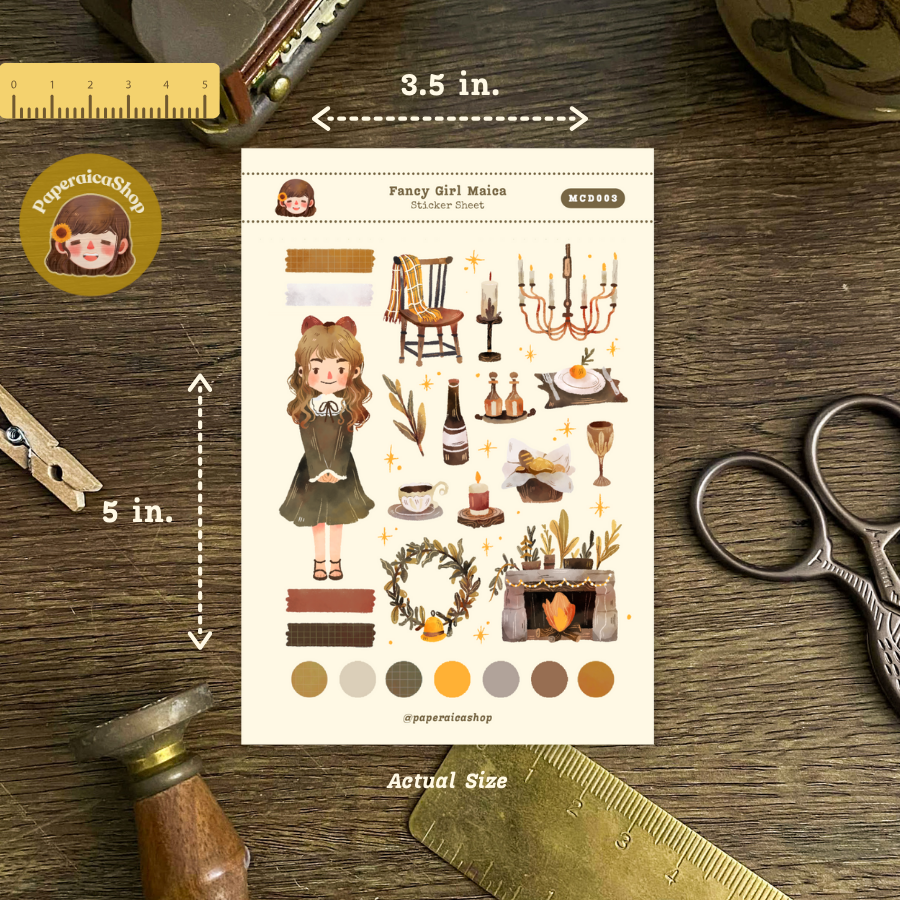 Cute Fancy Dinner Maica Decorative Sticker Sheet MCD009