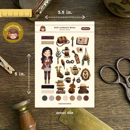 Cute Dark Academia Maica Decorative Sticker Sheet MCD015