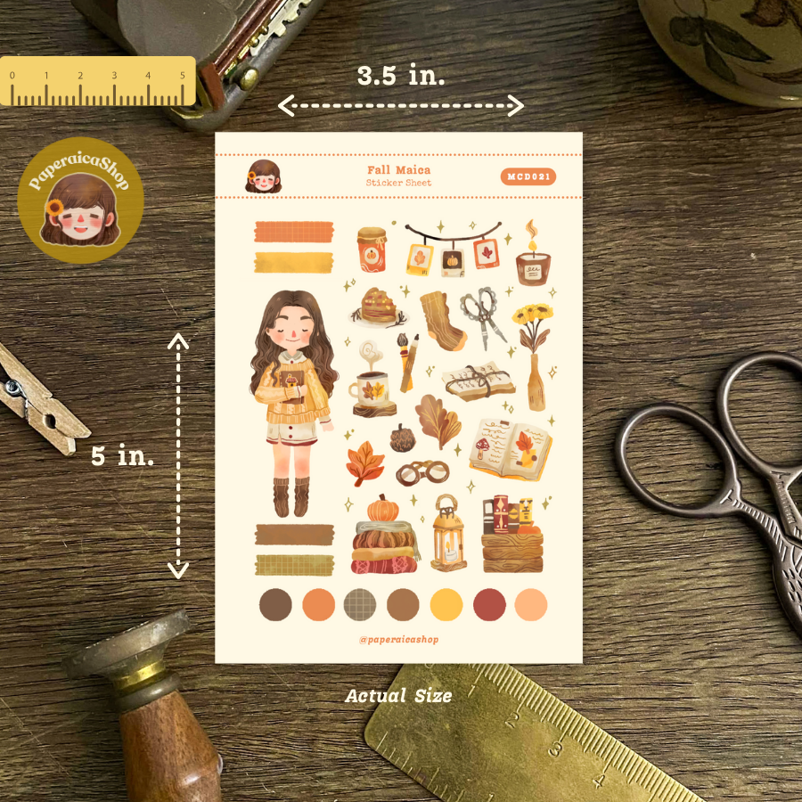 Cozy Fall Maica Decorative Sticker Sheet MCD021