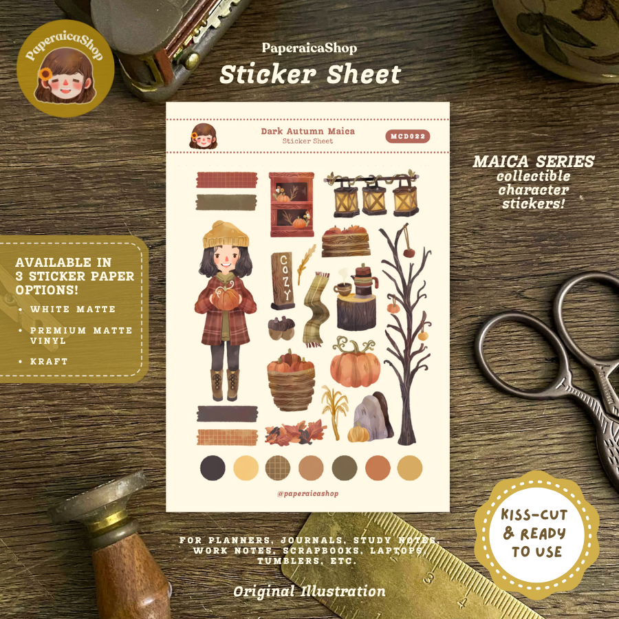 Cute Pumpkin Maica Decorative Sticker Sheet MCD022