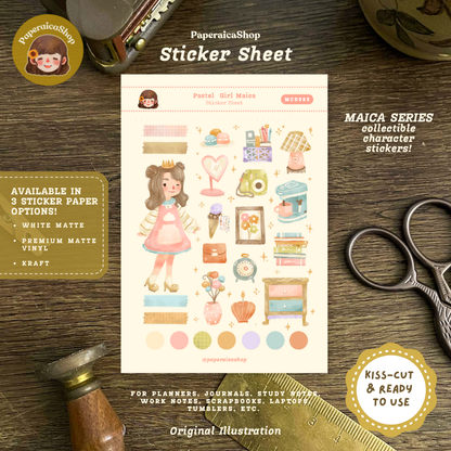 Cute Pastel Maica Decorative Sticker Sheet MCD023