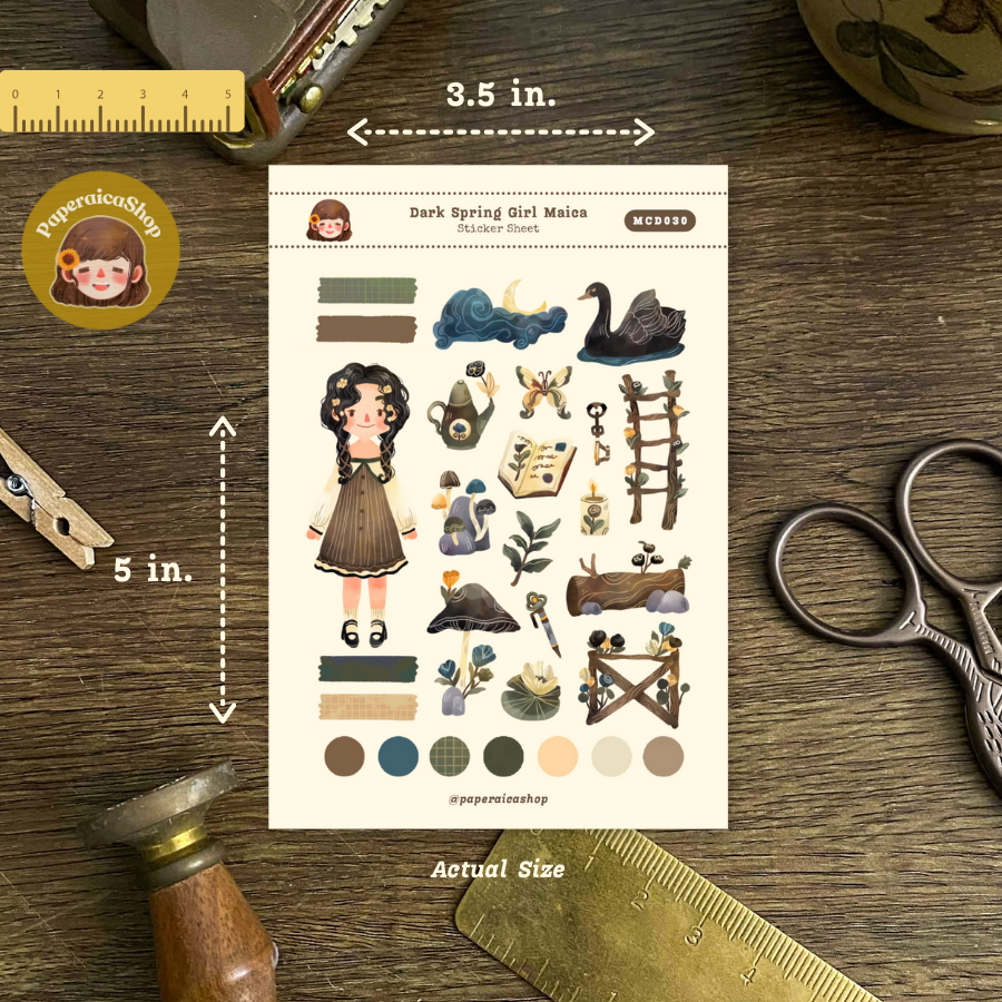 Cute Spring Girl Maica Decorative Sticker Sheet MCD030