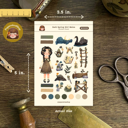 Cute Spring Girl Maica Decorative Sticker Sheet MCD030