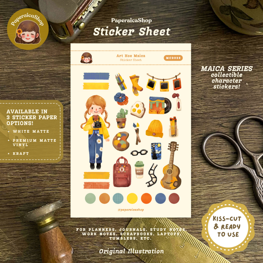 Cute Art Girl Maica Decorative Sticker Sheet MCD032