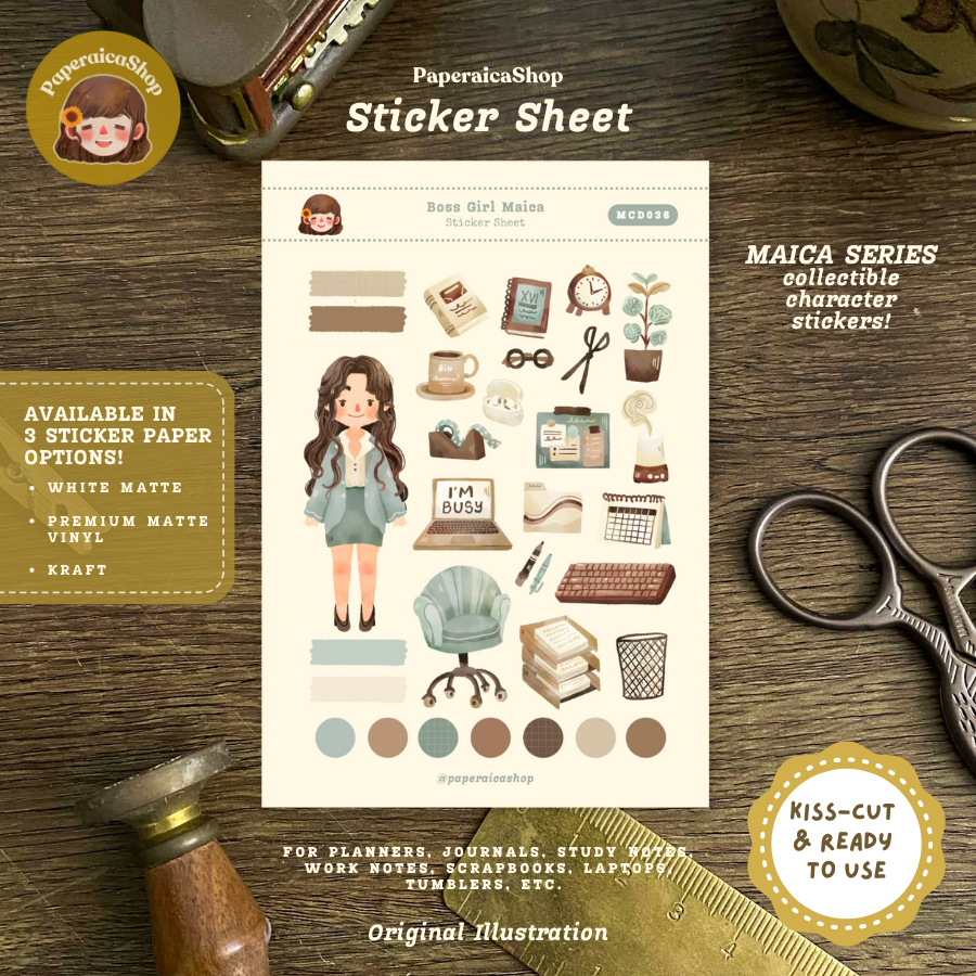 Cute Boss Girl Maica Decorative Sticker Sheet MCD036