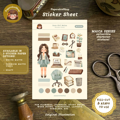 Cute Boss Girl Maica Decorative Sticker Sheet MCD036