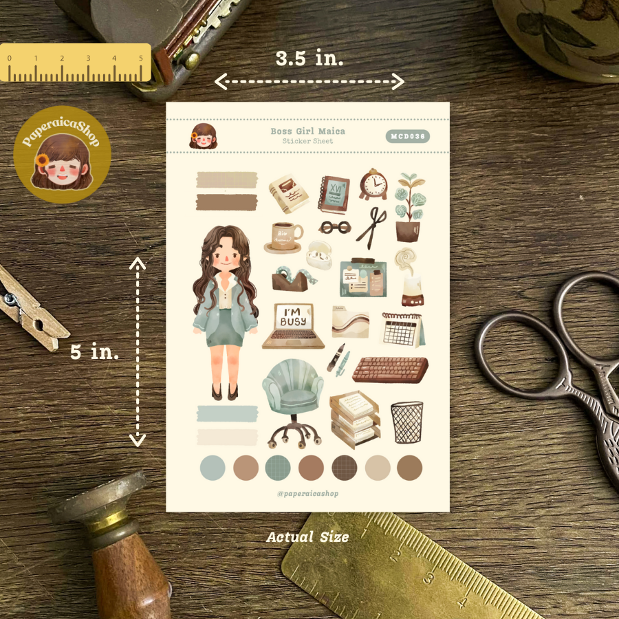 Cute Boss Girl Maica Decorative Sticker Sheet MCD036