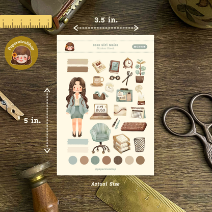 Cute Boss Girl Maica Decorative Sticker Sheet MCD036