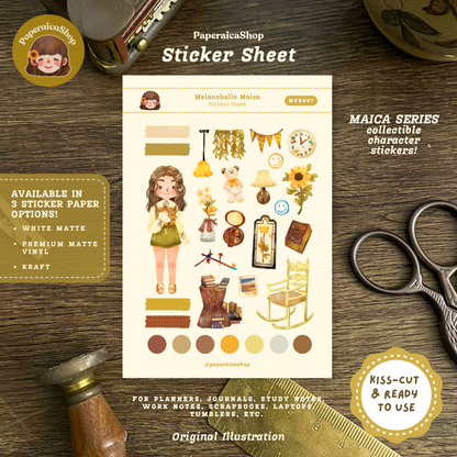 Cute Darling Girl Maica Decorative Sticker Sheet MCD037