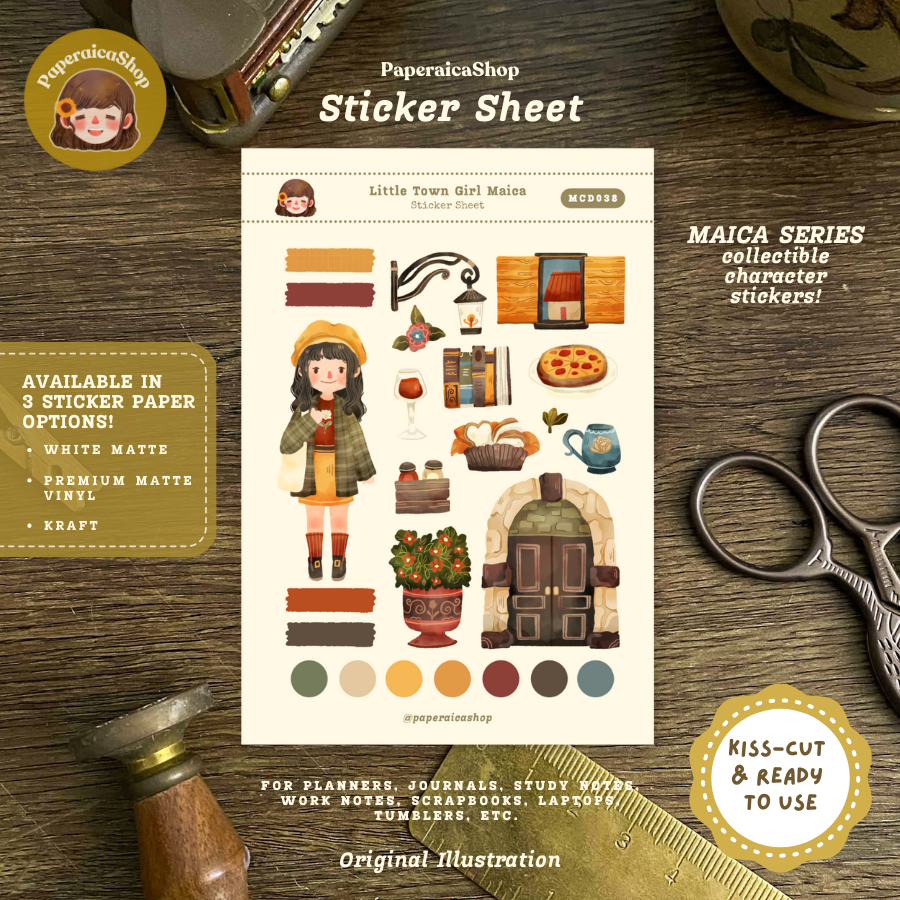 Cute Town Girl Maica Decorative Sticker Sheet MCD038