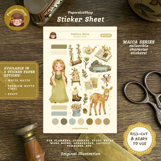 Cute Folkore Maica Decorative Sticker Sheet MCD039