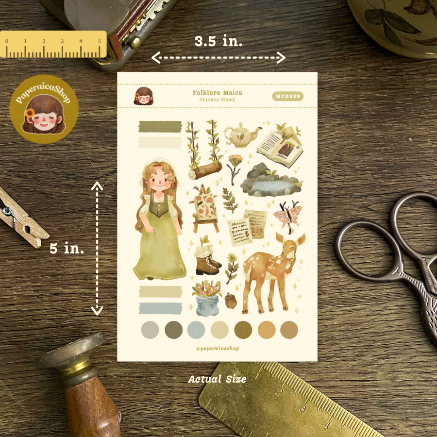 Cute Folkore Maica Decorative Sticker Sheet MCD039