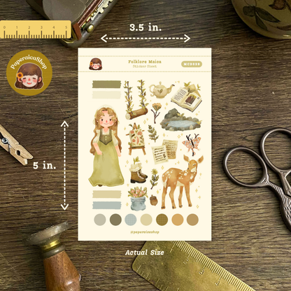 Cute Folkore Maica Decorative Sticker Sheet MCD039
