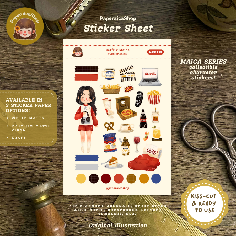 Cute Netflix Girl Maica Decorative Sticker Sheet MCD040